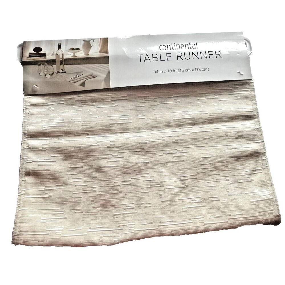 Continental Collection Cream Ivory Table Runner 14x70" Bardwil Easy Care